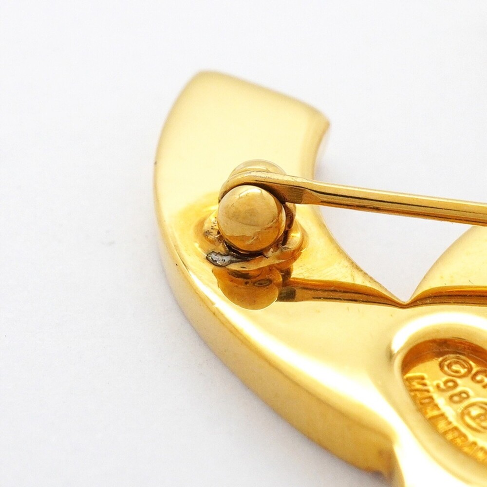 CHANEL Authentic Gold Logo Brooch - Picture 7 of 9